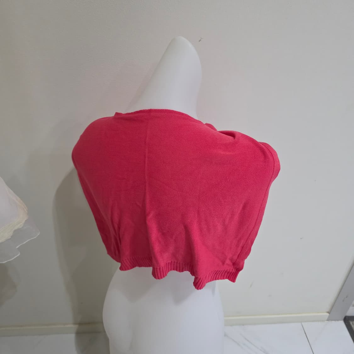 *서비스 1만이상 무료 ) 어깨숄 페이크 가디건 핫핑크색 상품이미지2