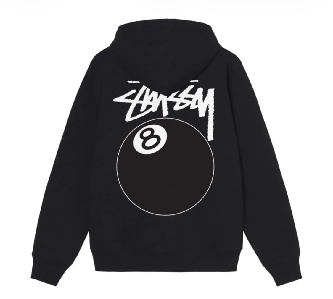 (XL) 스투시 8볼 후드집업 블랙 상품이미지1