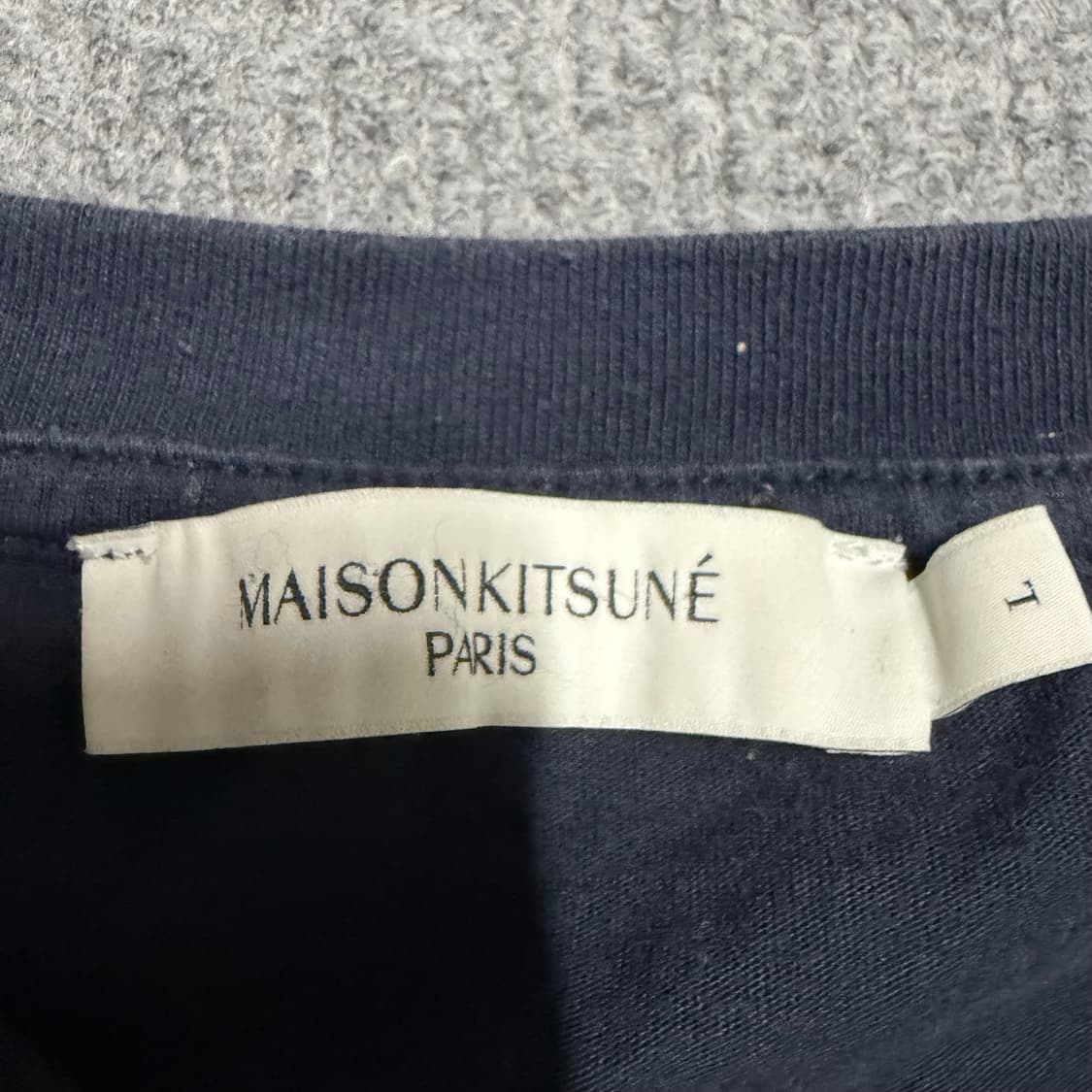 메종키츠네 폭스 빅헤드 네이비 반팔티 L 상품이미지3