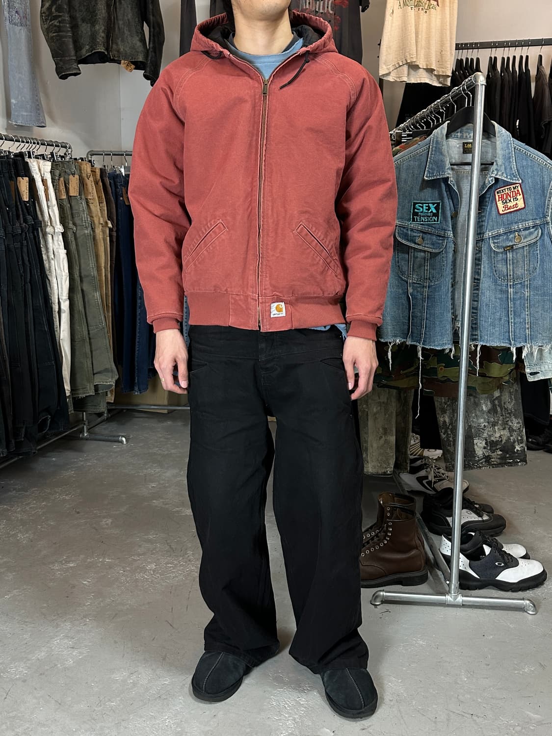 OG 칼하트 J104 액티브 자켓 칼하트 VRS 후드 살몬 상품이미지2