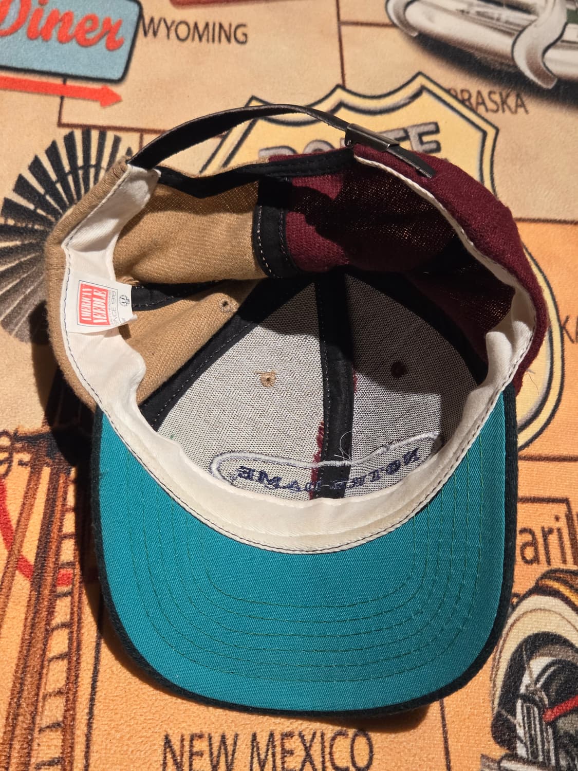 90's 아메리칸 니들제 노트르담 투톤 스트랩백 상품이미지2