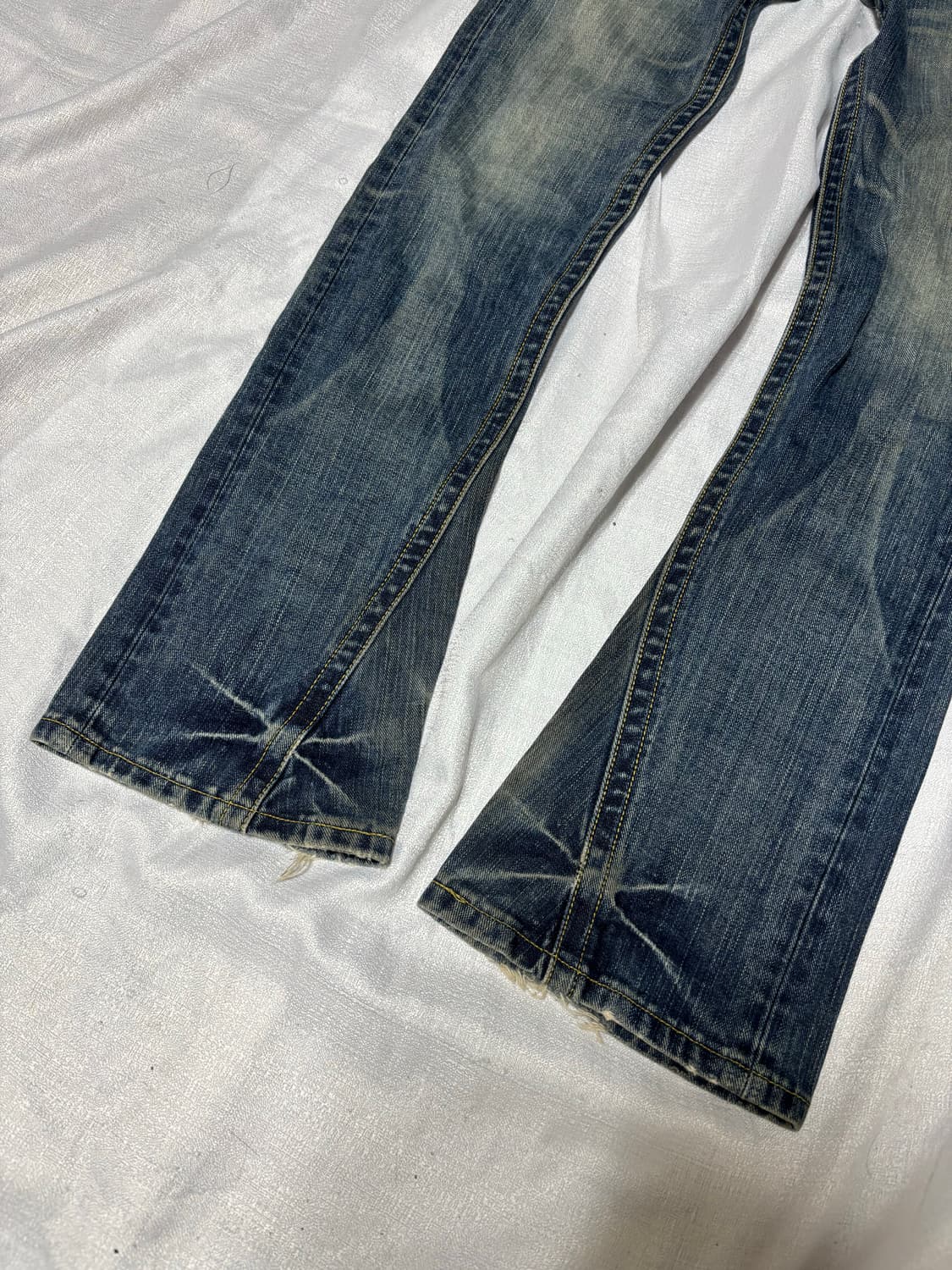“Unknown” Y2K Crack Washed  Boots Cut Pa 상품이미지2