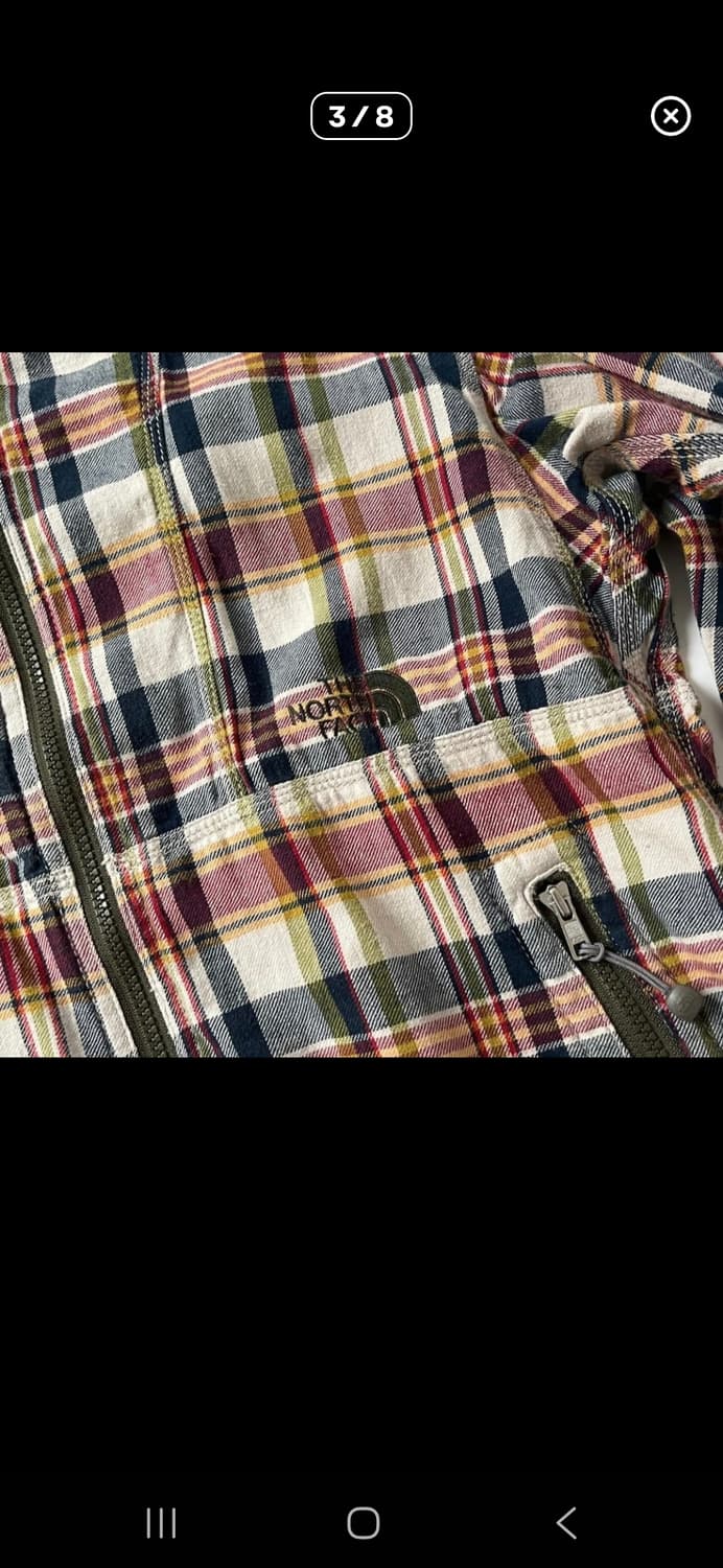 노스페이스 나나미카 퍼플라벨 체크 후드집업 L 상품이미지3