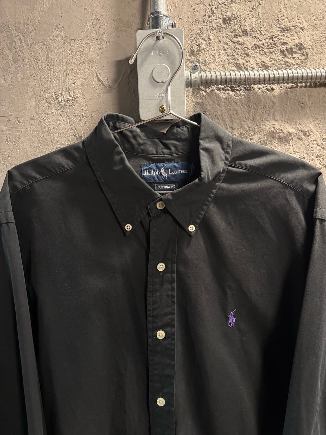 폴로 랄프로렌 POLO  커스텀핏 옥스포드 셔츠 블랙 XL 상품이미지4