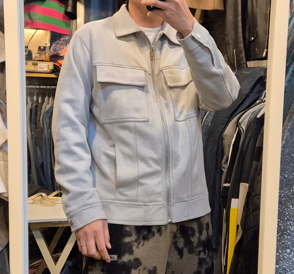 XL(착샷잇음) 그레이 스웨이드자켓  상품이미지4