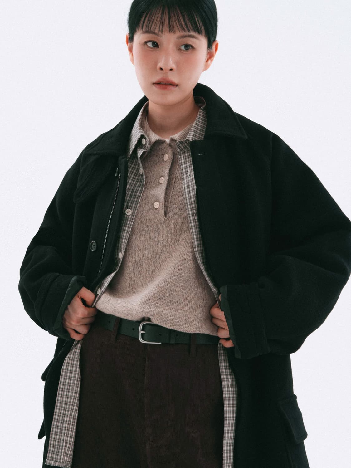 해브해드 City wool half coat 네이비(A1) 상품이미지5