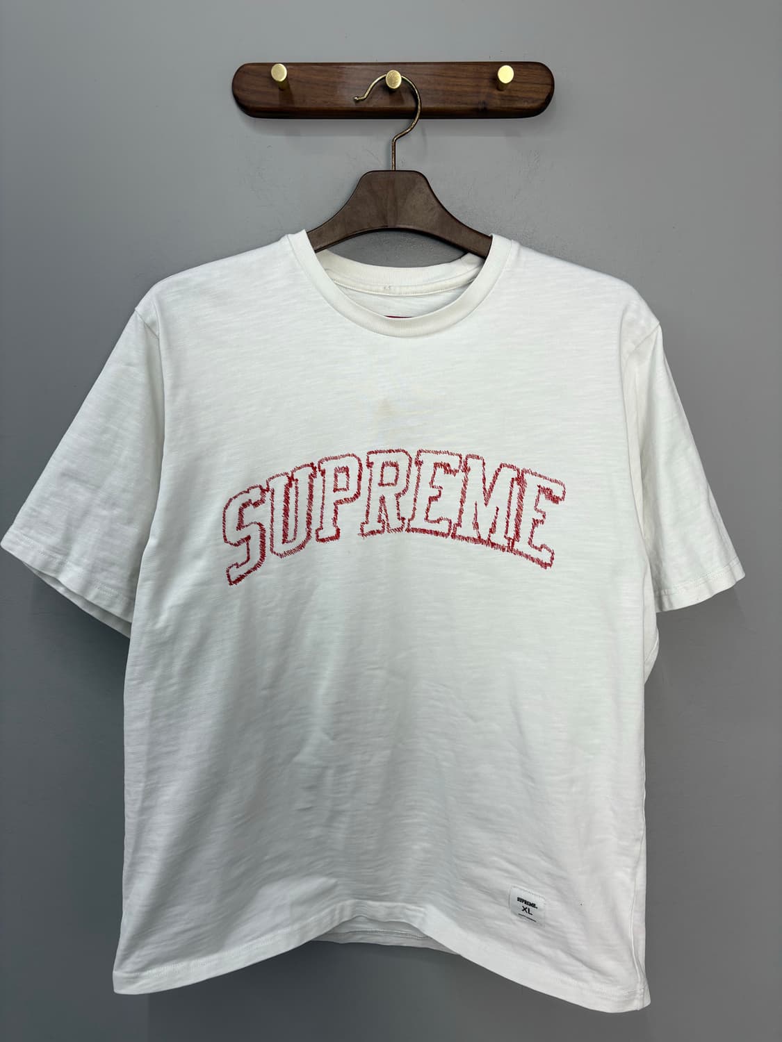 슈프림 스케치 자수로고 숏슬리브탑 화이트 반팔 A3428 상품이미지2