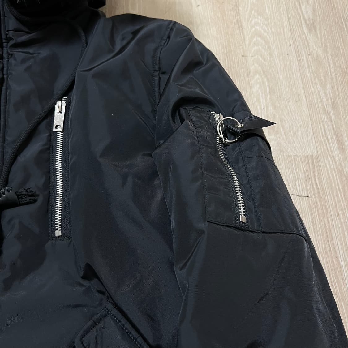 남성 밀리터리 퍼후드 덕다운 야상 패딩 L/100  상품이미지4