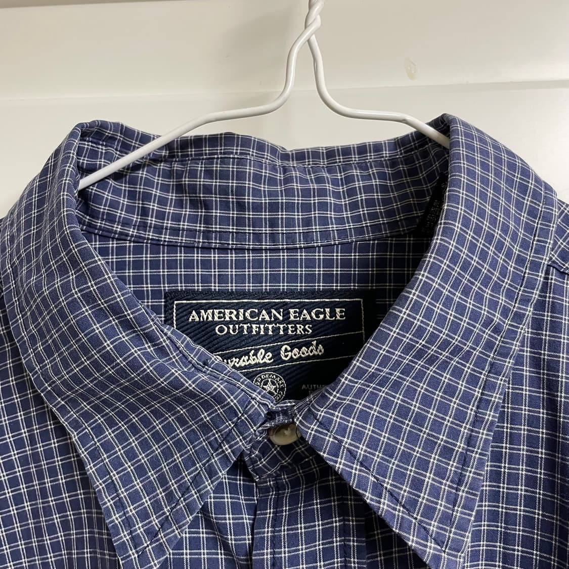 아메리칸 이글 네이비 체크 셔츠 상품이미지4