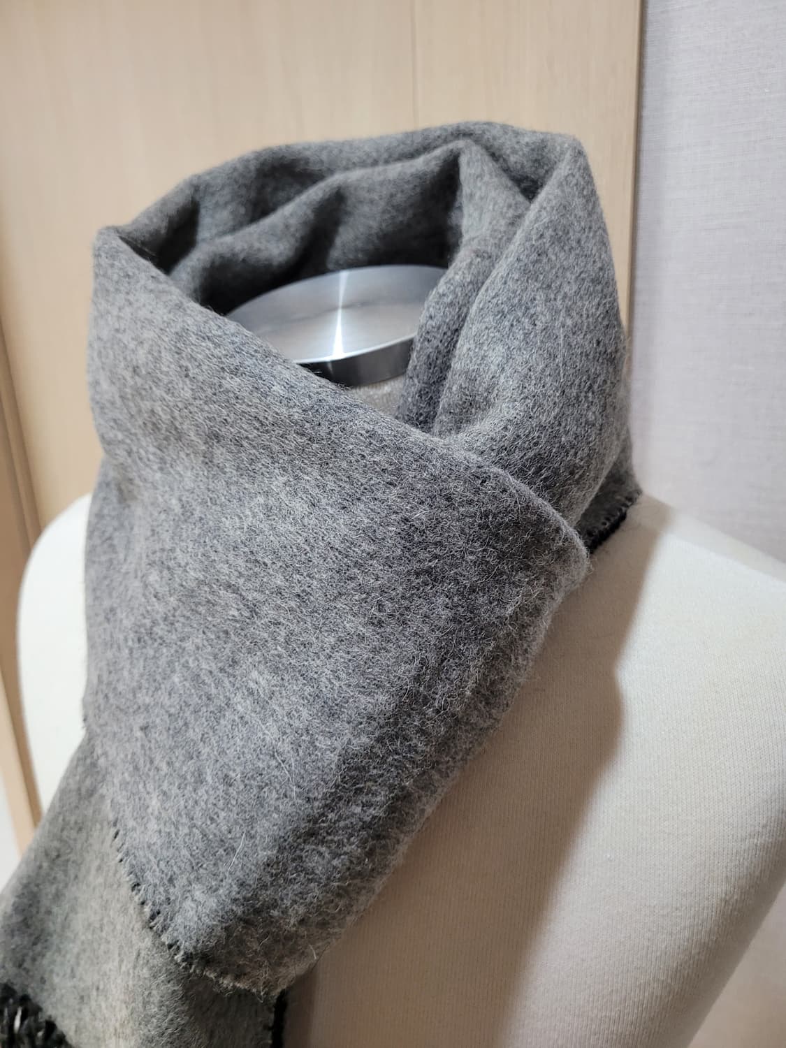 숲 SOUP 양면 울 머플러 그레이/블랙 상품이미지2
