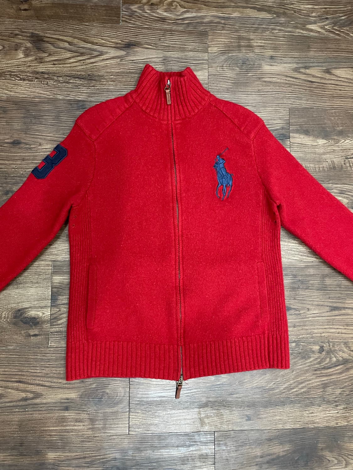 폴로 랄프로렌 여성 빅포니 램스울 집업 자켓 레드 상품이미지3