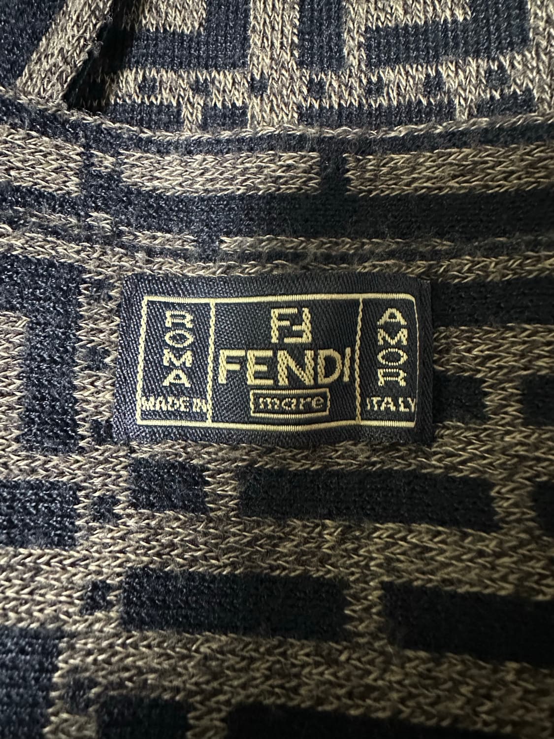 펜디 FF 로고 울 머플러 브라운/블랙 상품이미지3