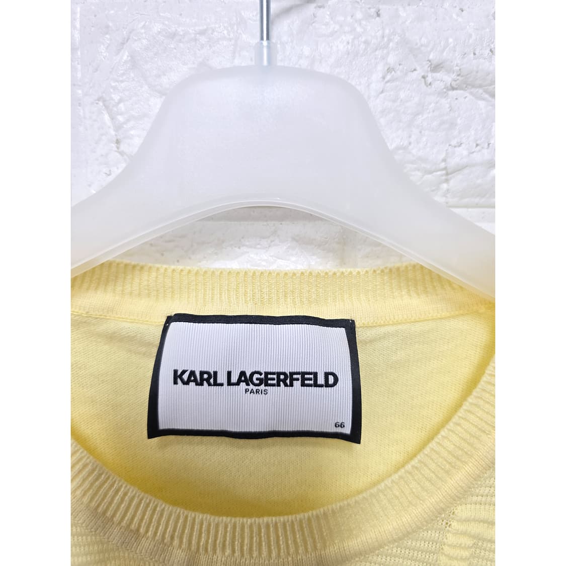 21s 칼 라거펠트 옐로우 패턴 캐시미어혼방 반팔 블라우스 M 상품이미지2