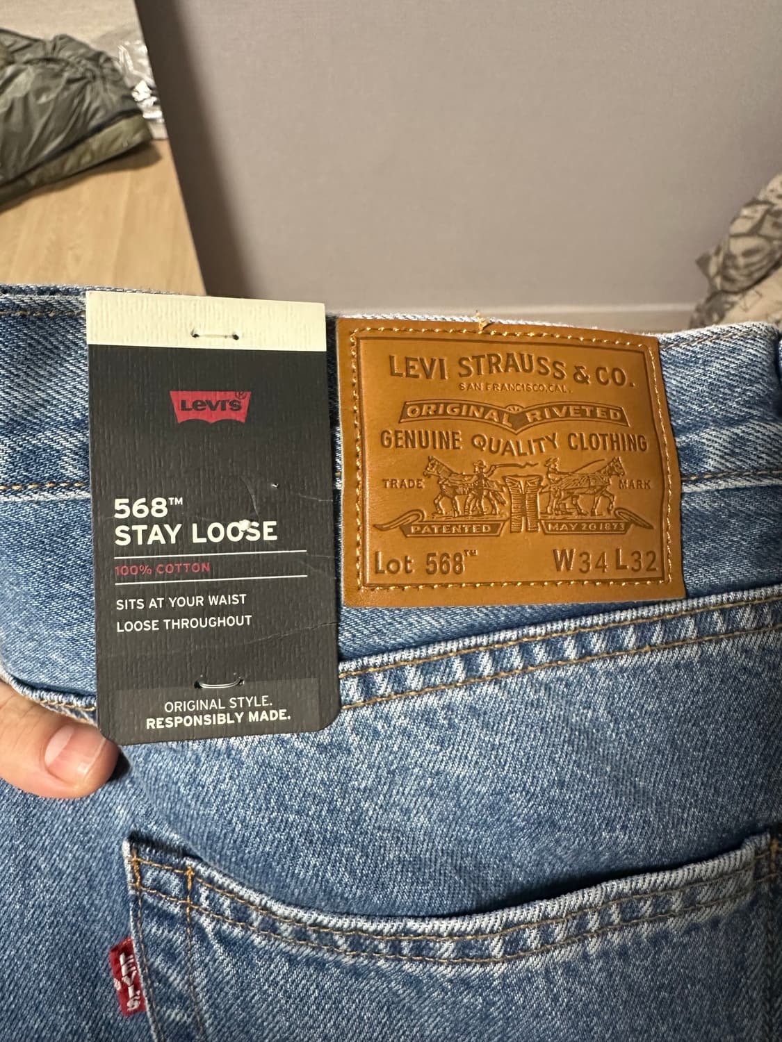 리바이스568 루즈 스트레이트 34 새상품 상품이미지2