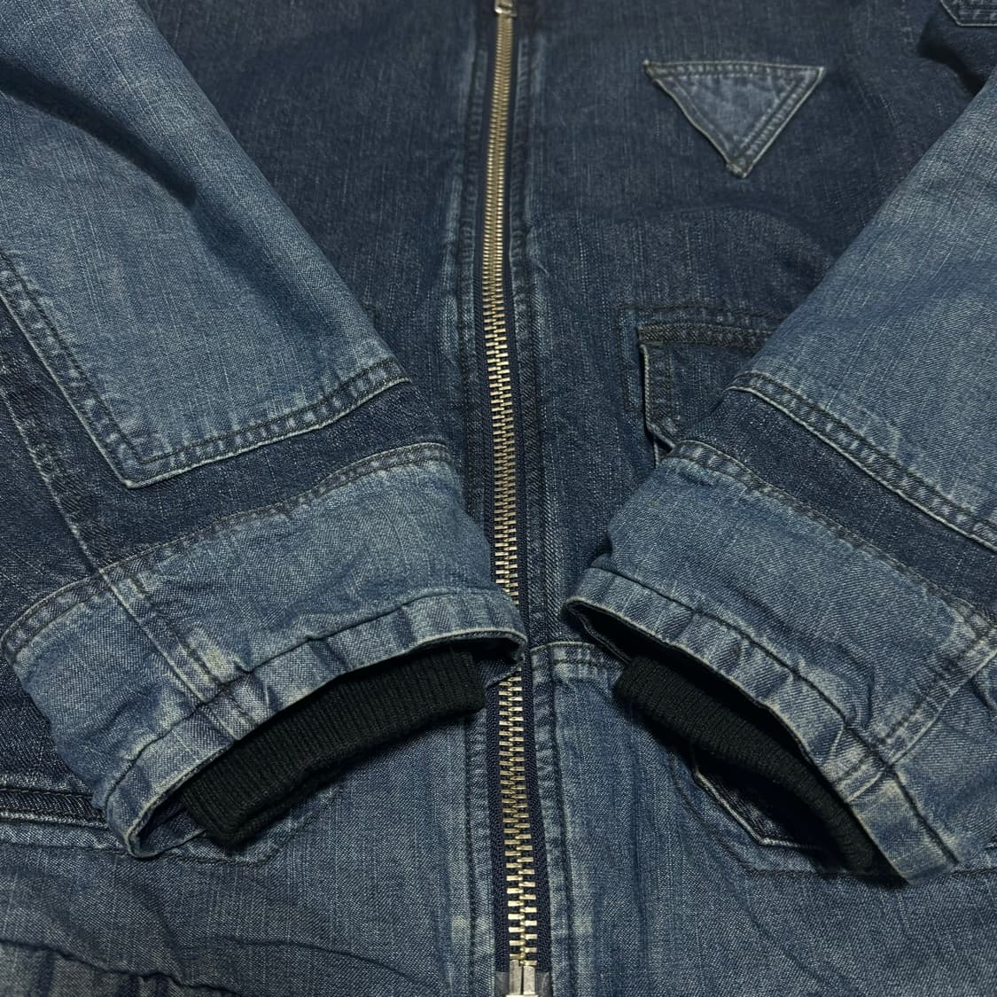 Schott 쇼트 데님 보아 쉐어링 자켓 XL 상품이미지8