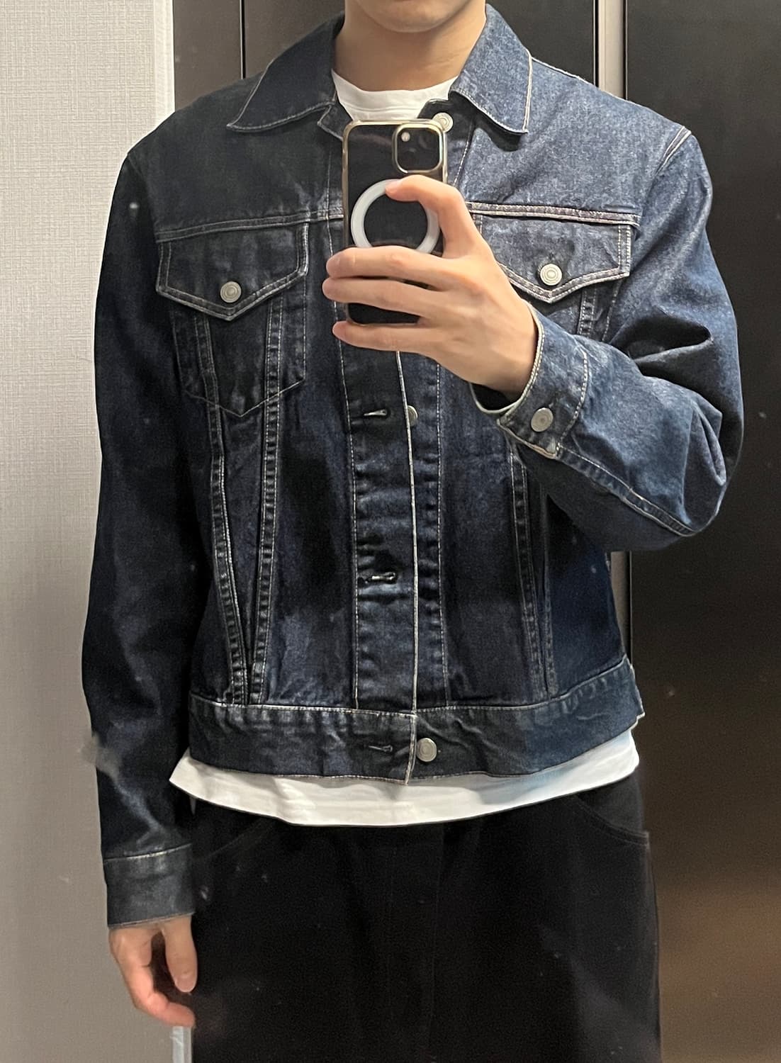 빈티지 유니클로 크롭 청자켓 상품이미지1