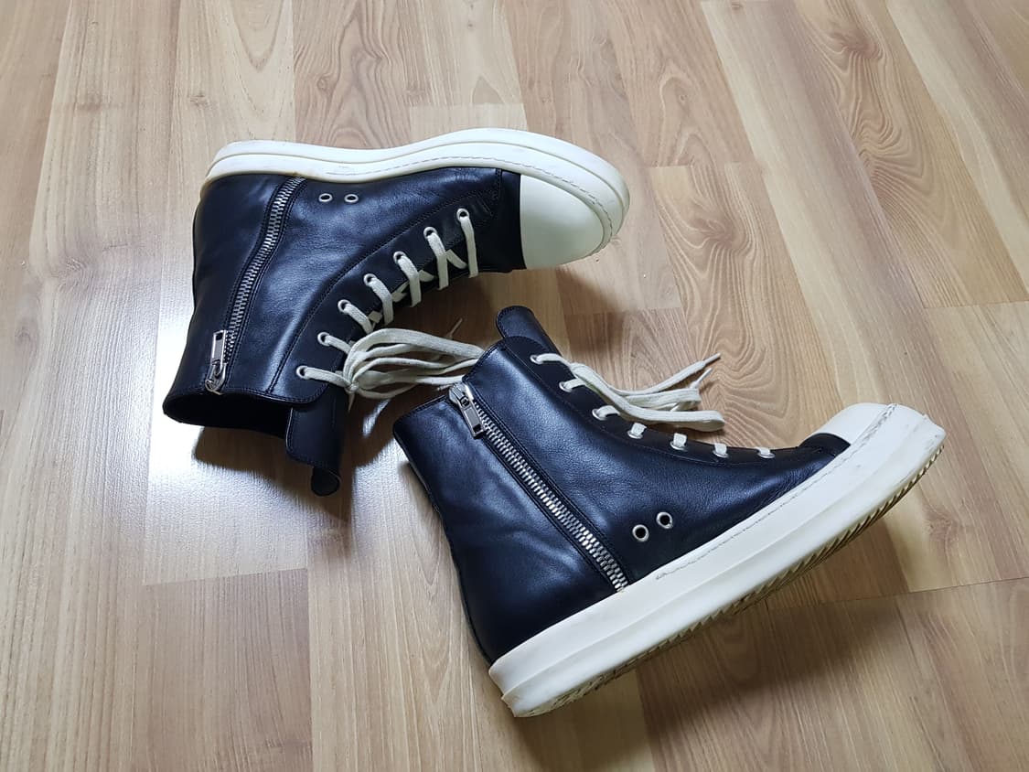 릭오웬스 라몬즈 하이탑 스니커즈 블랙 상품이미지5