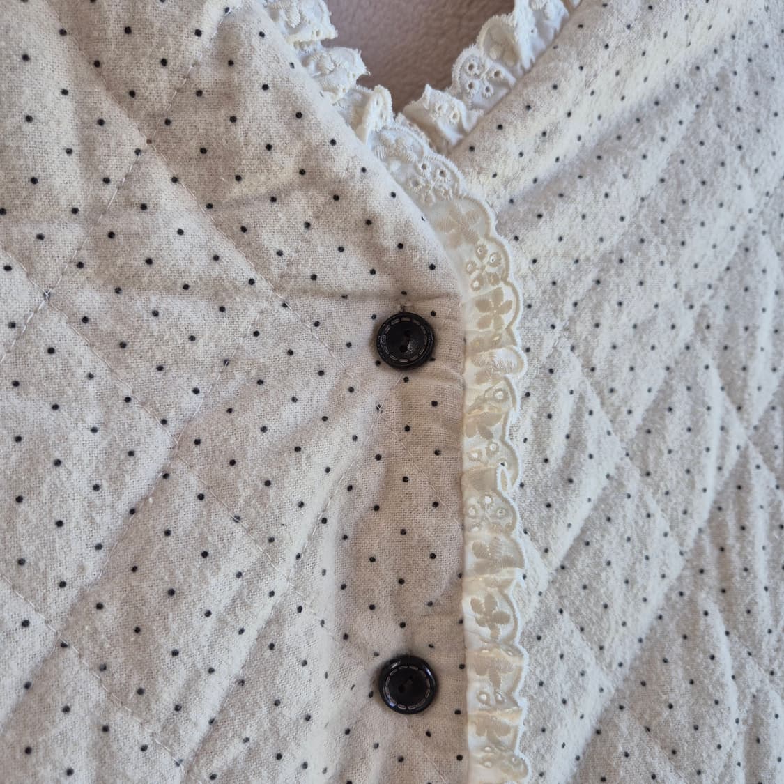 아이보리 도트 양털 베스트 상품이미지4
