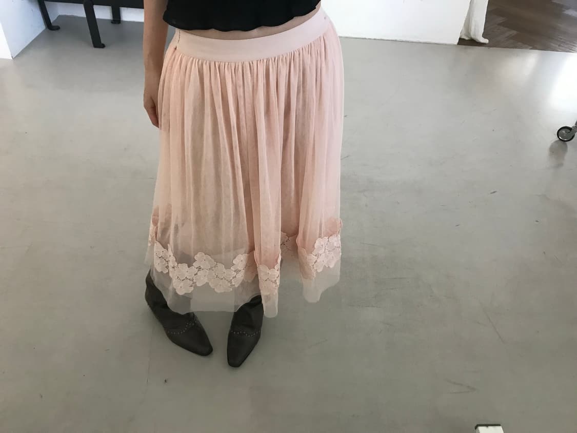 vintage pink lace skirt 상품이미지4