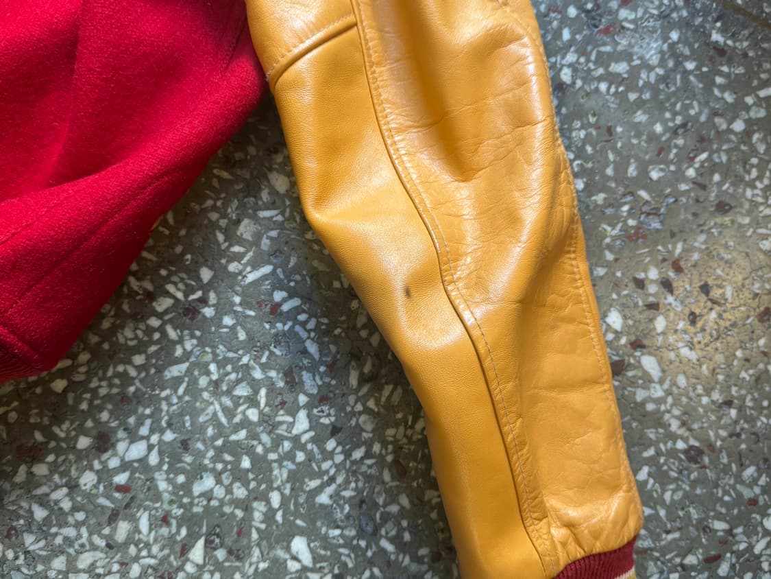 (구)리얼맥코이 90‘s 가죽 바시티 패치자켓 상품이미지10