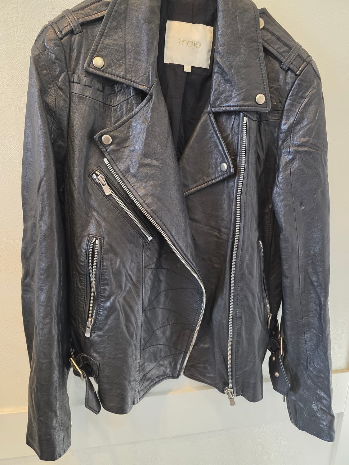 maje 마쥬 블랙 가죽 자켓 2사이즈 상품이미지1