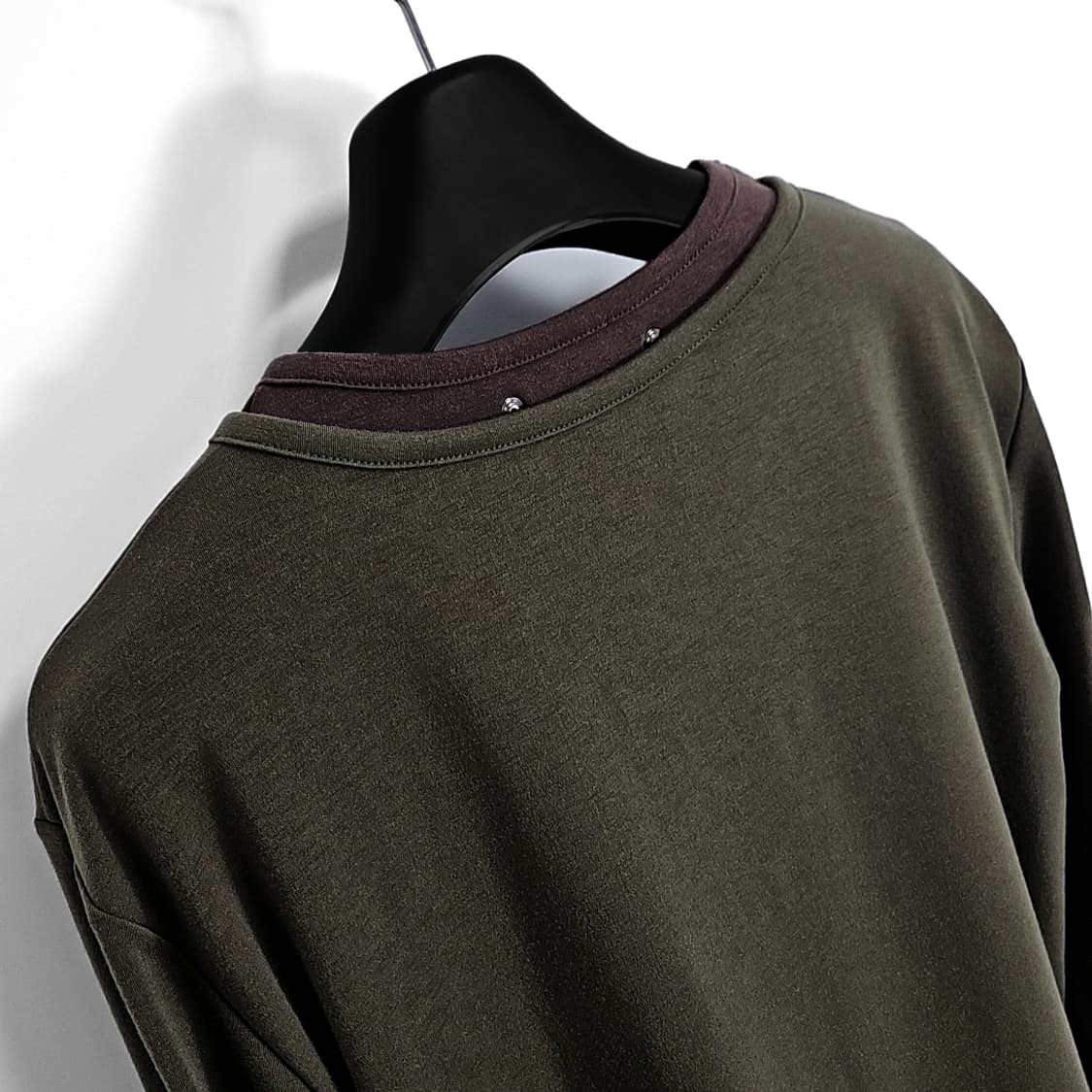 Koga 이브 레이어드 헨리넥 롱 슬리브스  (khaki) 상품이미지6