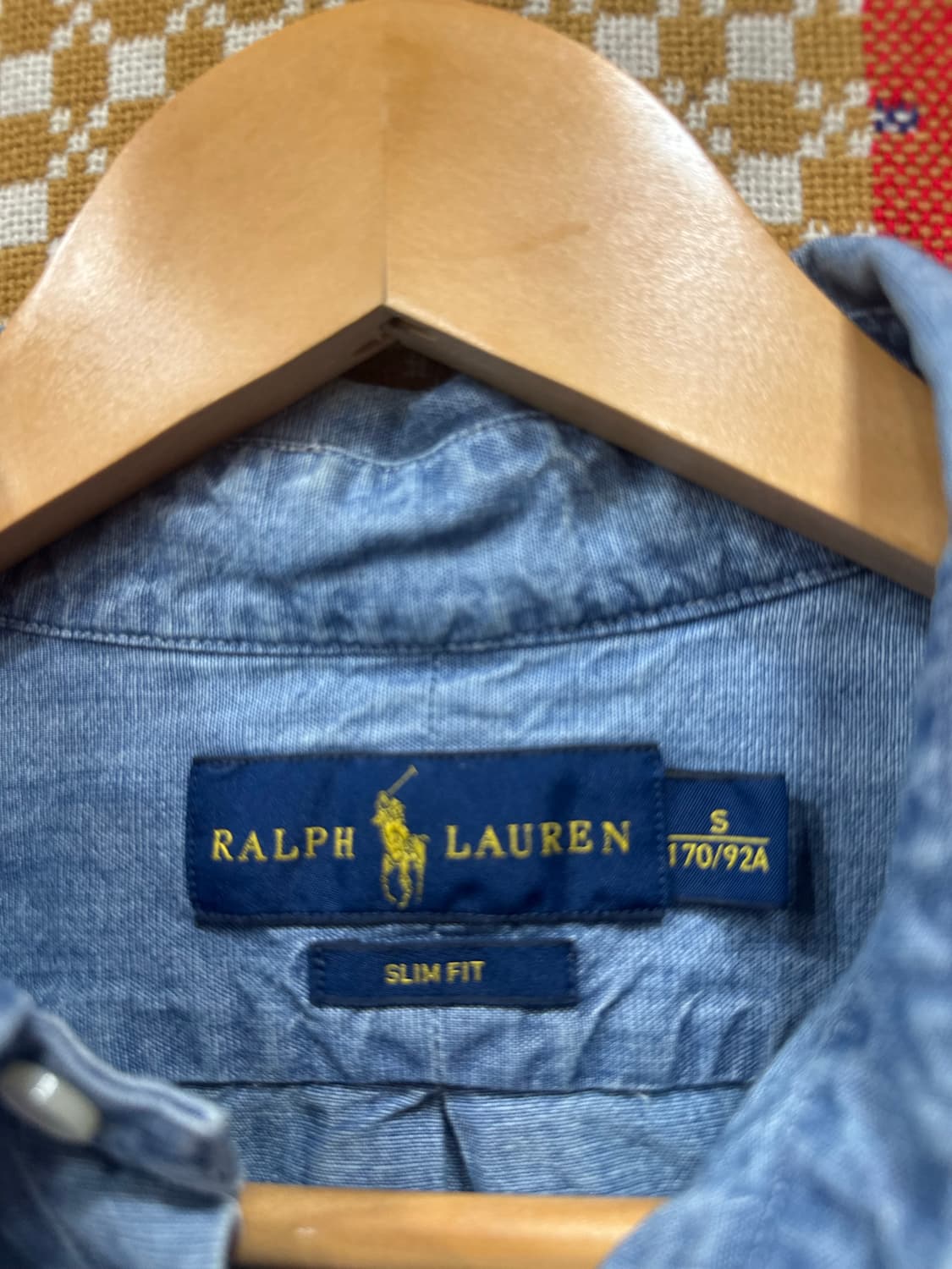 폴로 샴브레이셔츠. 슬림핏 s 상품이미지4