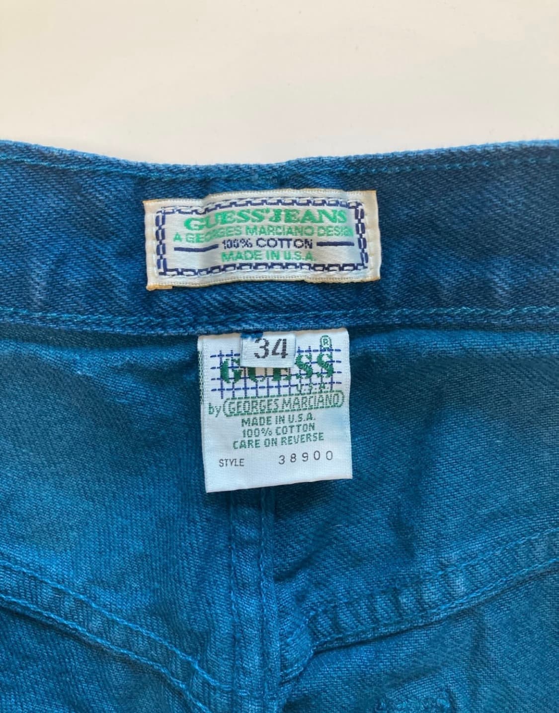 90s guess usa made 다잉 데님 숏츠 상품이미지7