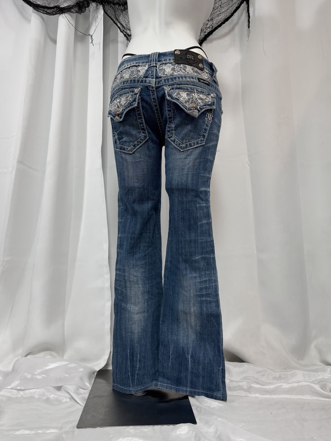 detail lace denim pants 상품이미지1