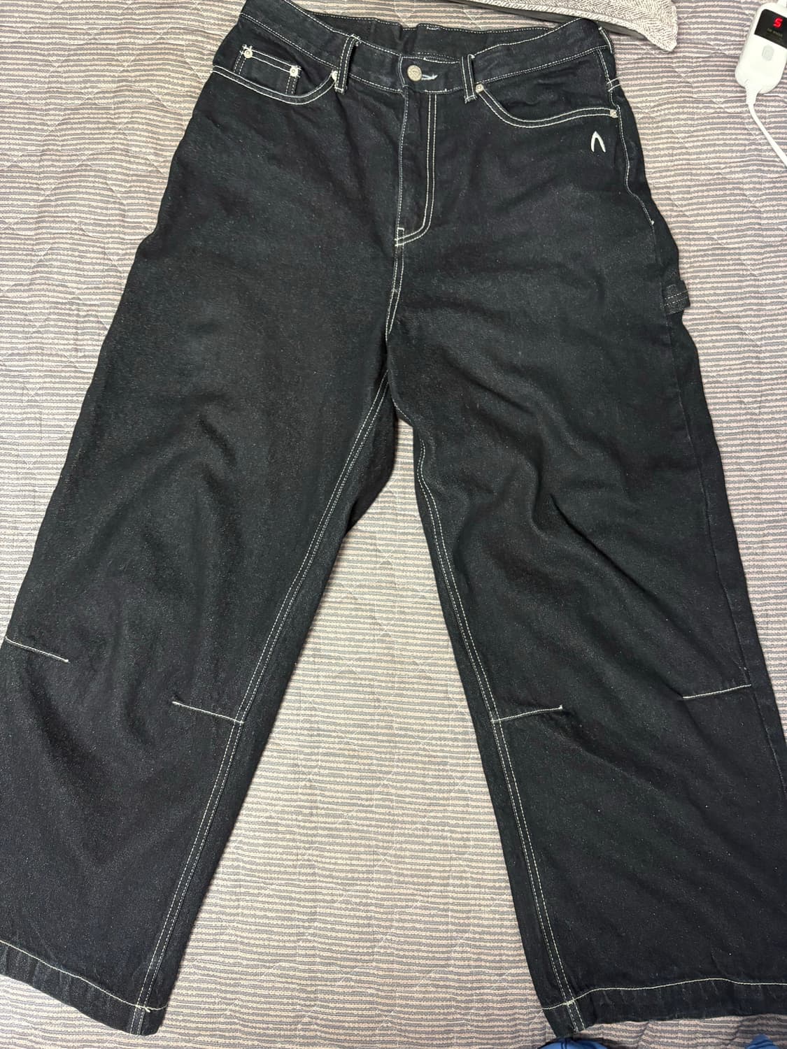 Needlework Carpenter Denim Pants (Black) 상품이미지2