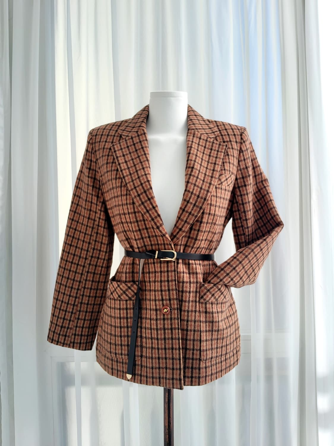 빈티지 체크 자켓 상품이미지1