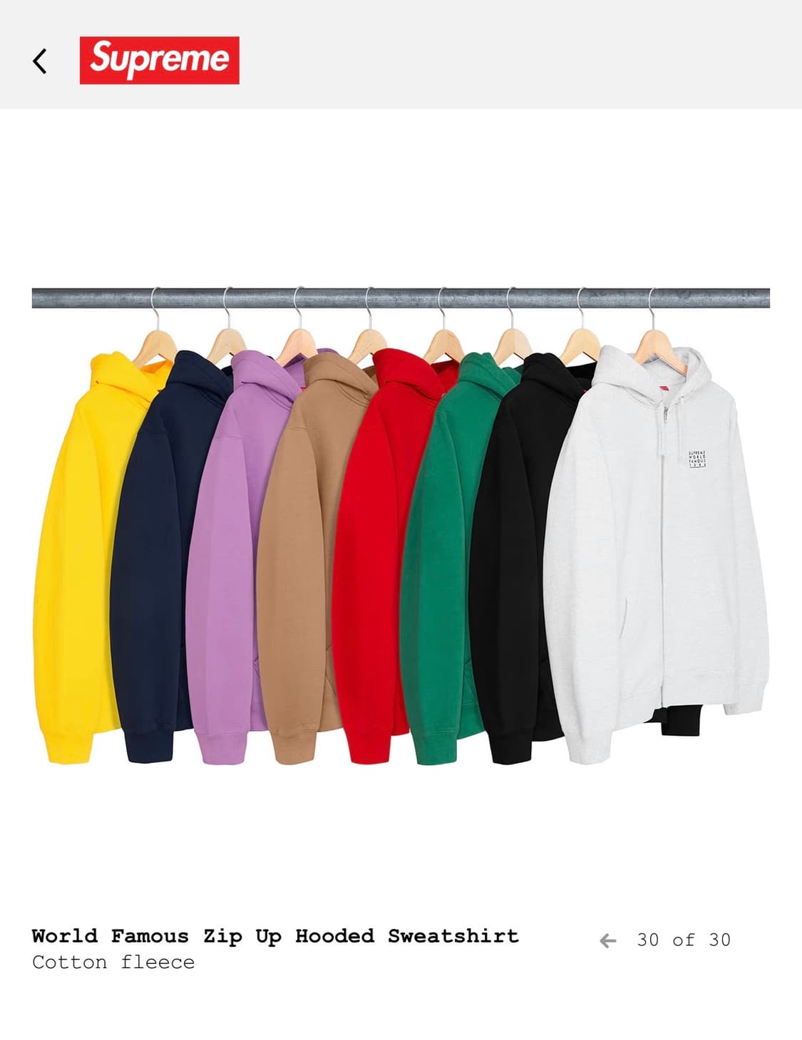 슈프림 월드페이머스 블랙 집업 후디 새상품 M 상품이미지2