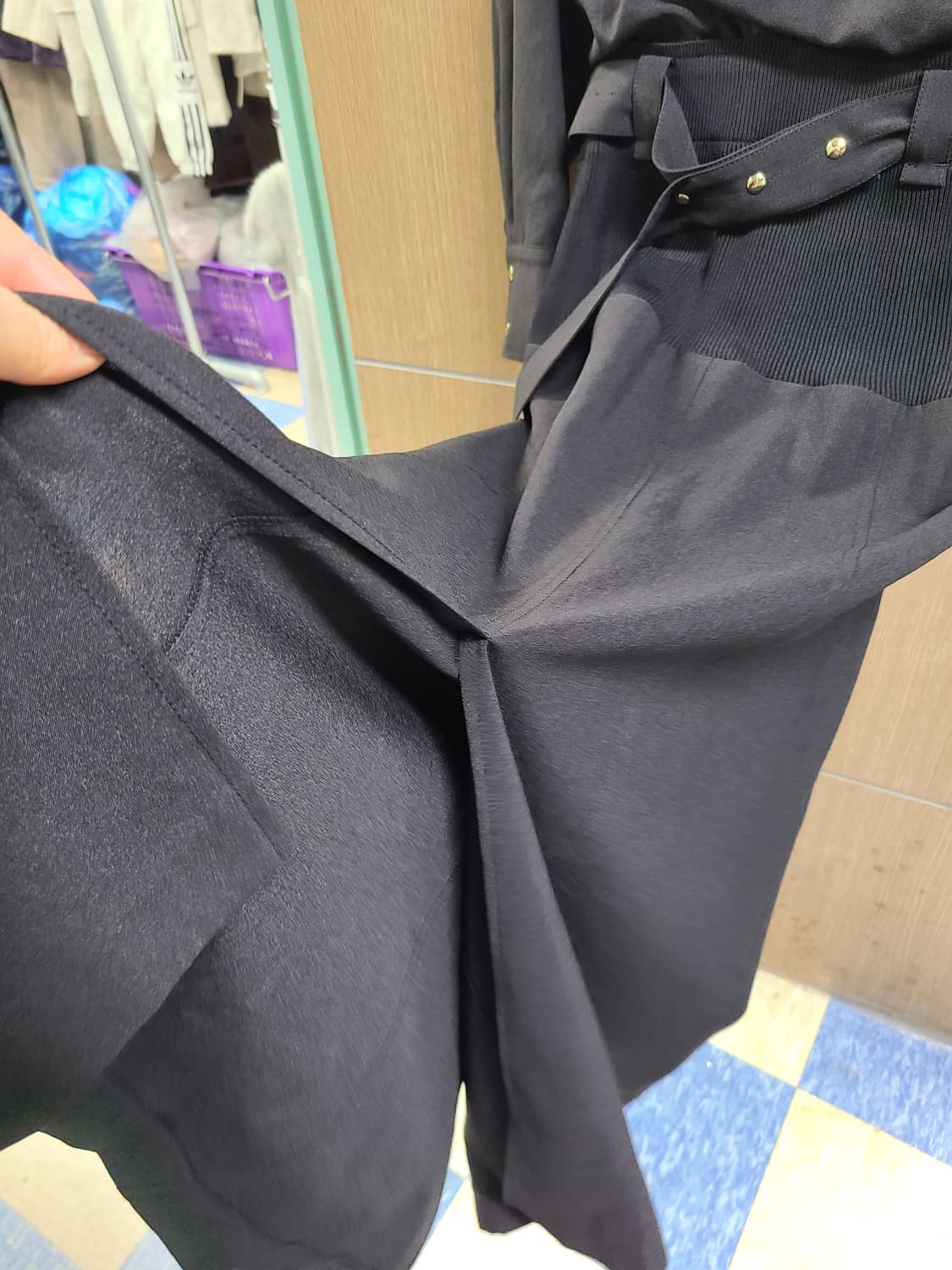 택새/시스템 블랙 롱원피스  상품이미지5