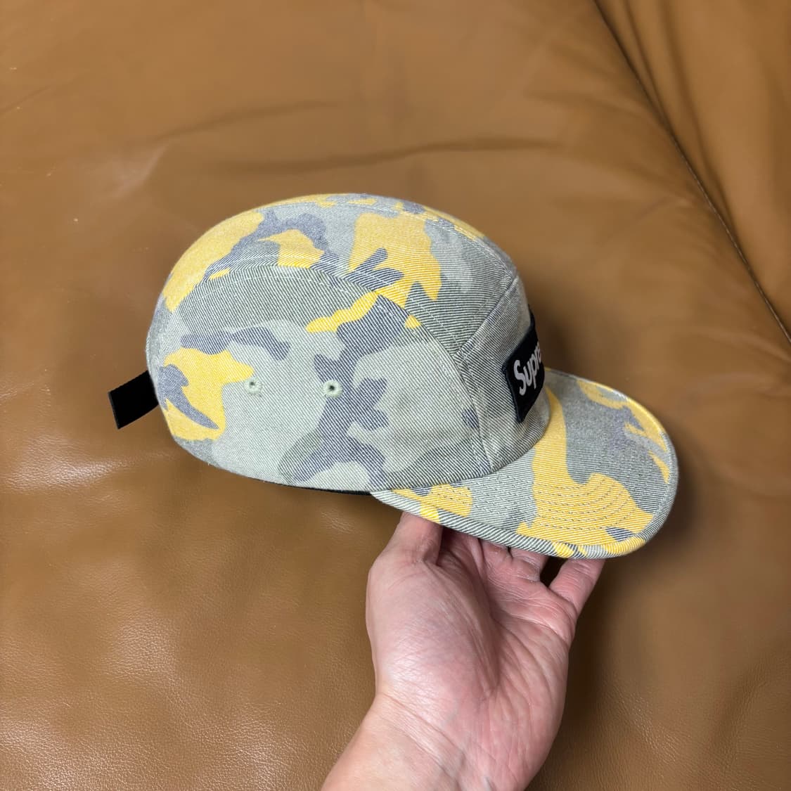 슈프림 캠프캡 모자 박스로고 워시드 카모 상품이미지3