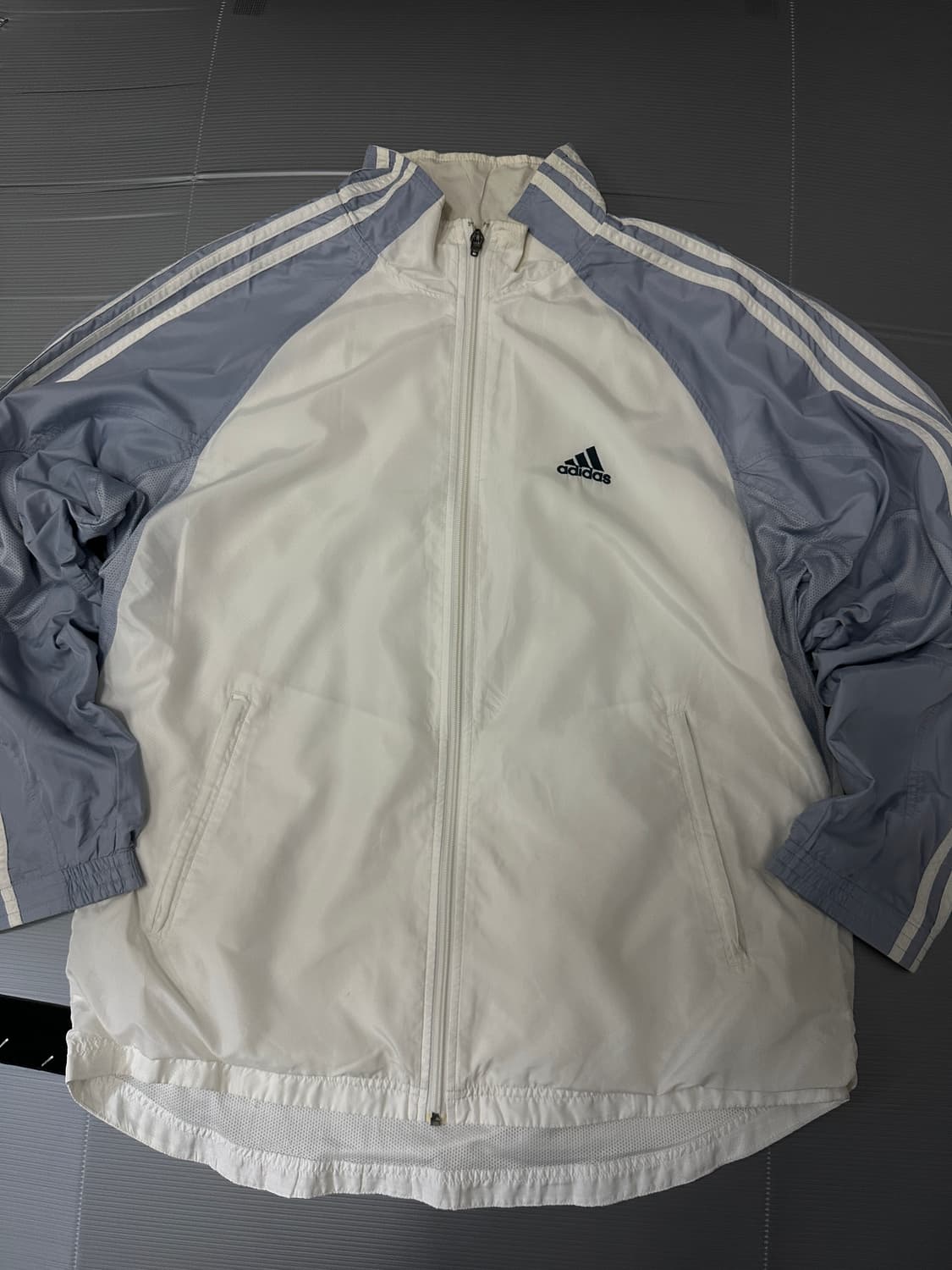 아디다스 바람막이 자켓 화이트 스카이블루 100 상품이미지1
