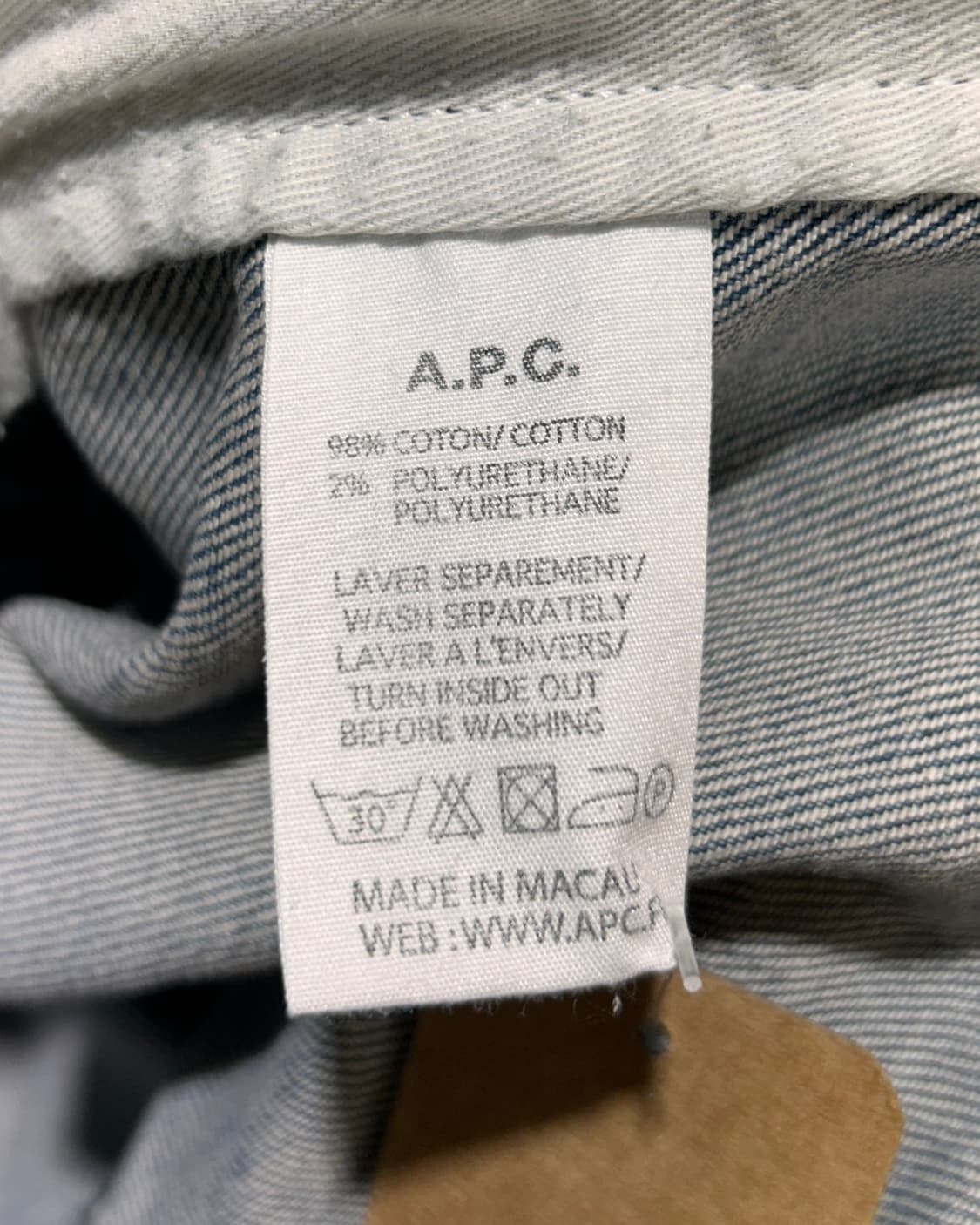 XS A.P.C 아페쎄 투포켓 블루 데님자켓 상품이미지6