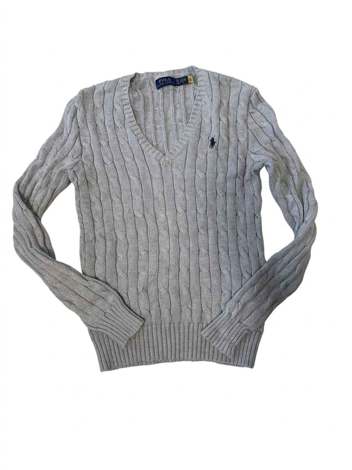 정품 폴로 꽈배기 니트 신형QR택 그레이 상품이미지1