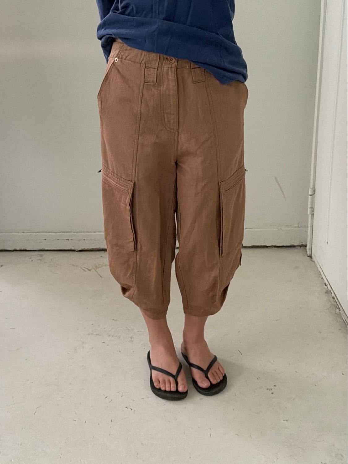 일본빈티지 와이드 7부바지 상품이미지1