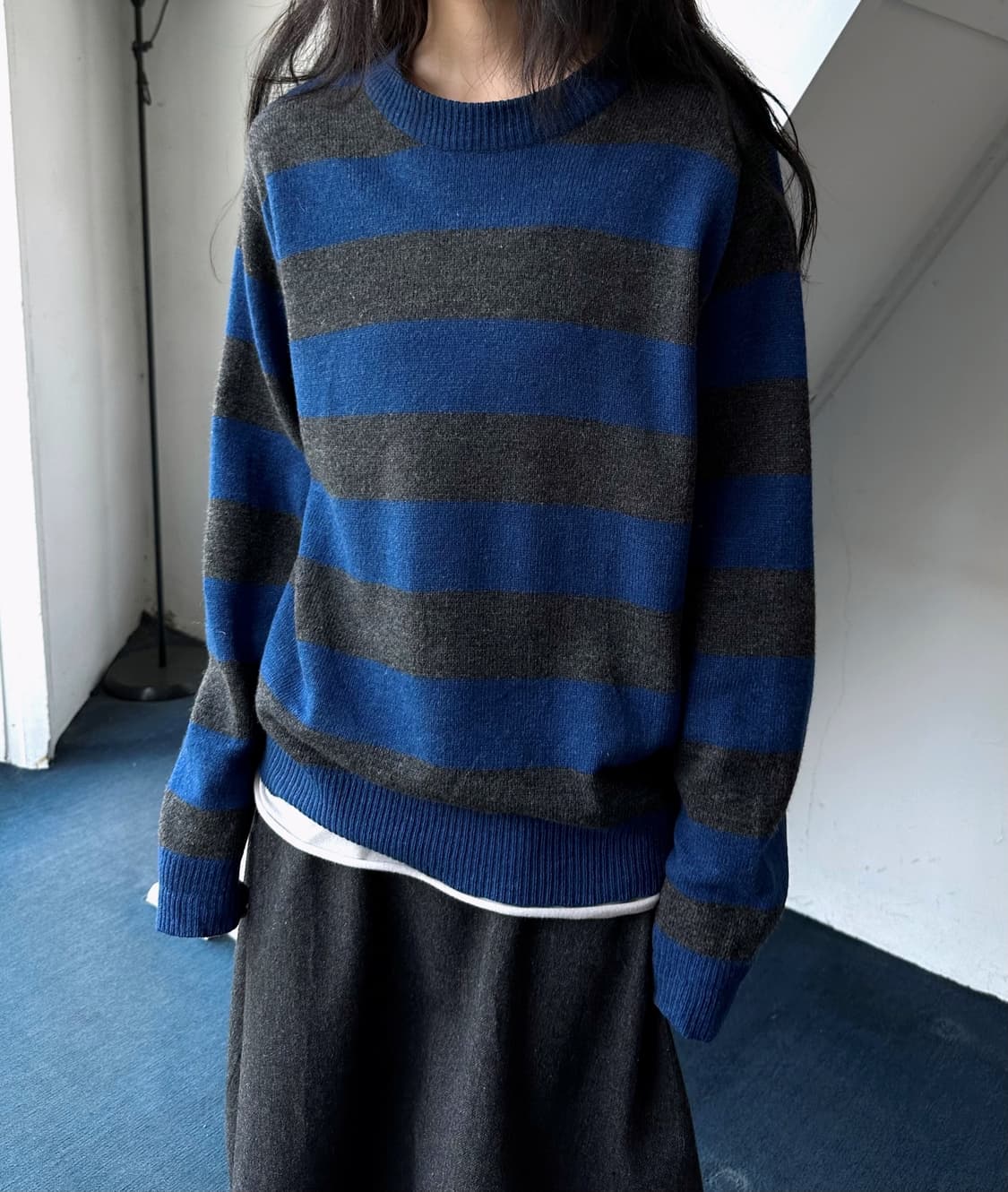 Middle gauge border knit TOP 상품이미지7