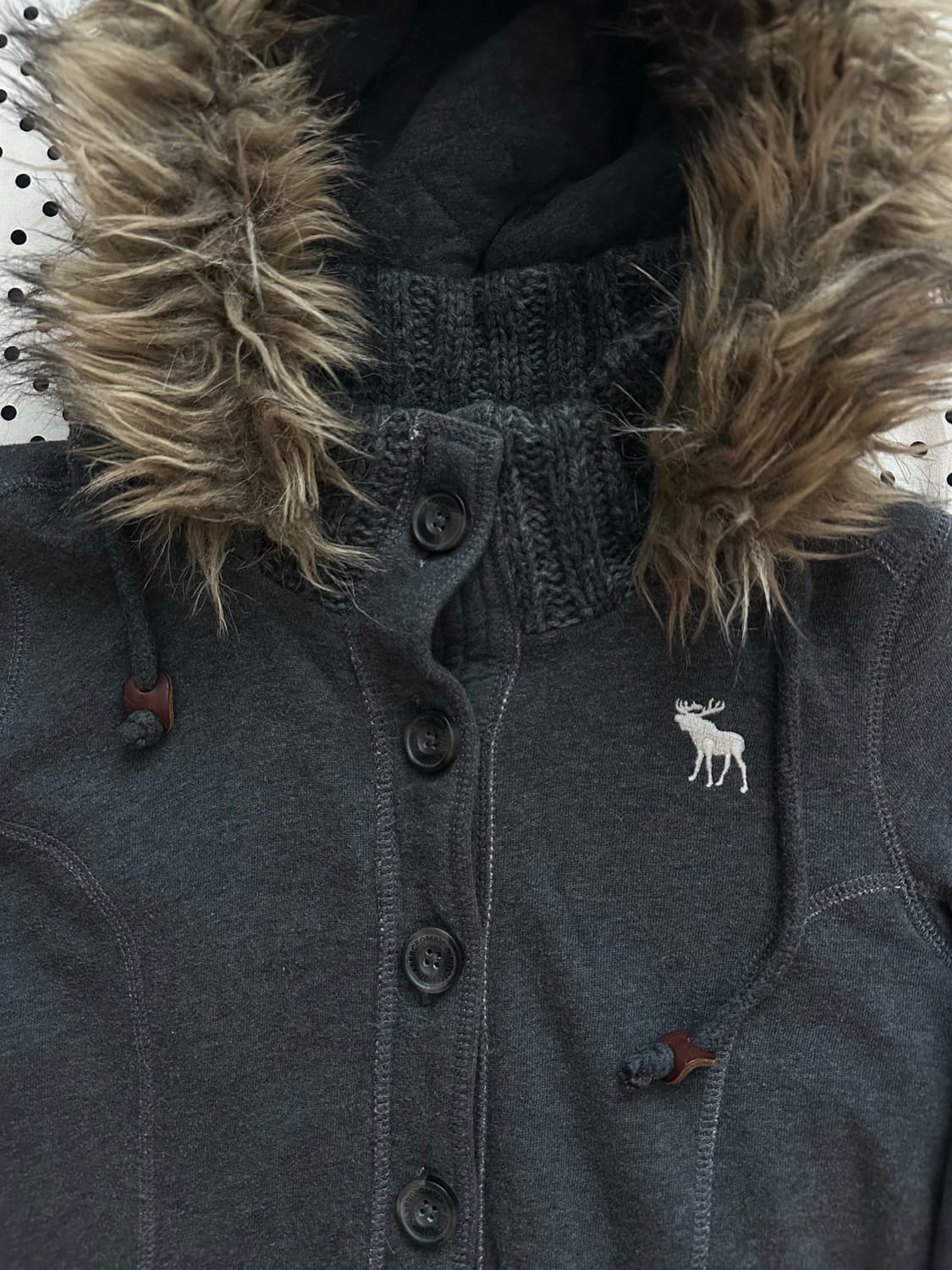 아베크롬비 울프죠 퍼 후드집업 y2k 대장급 희귀 상품이미지2