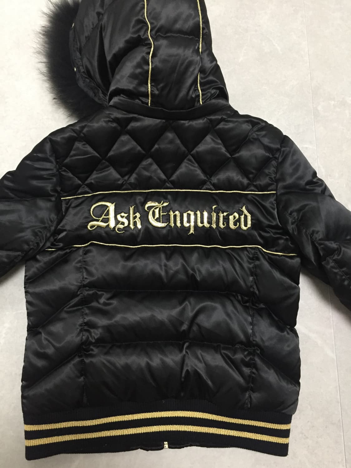 Ask Enquired 블랙 퍼 패딩 상품이미지5