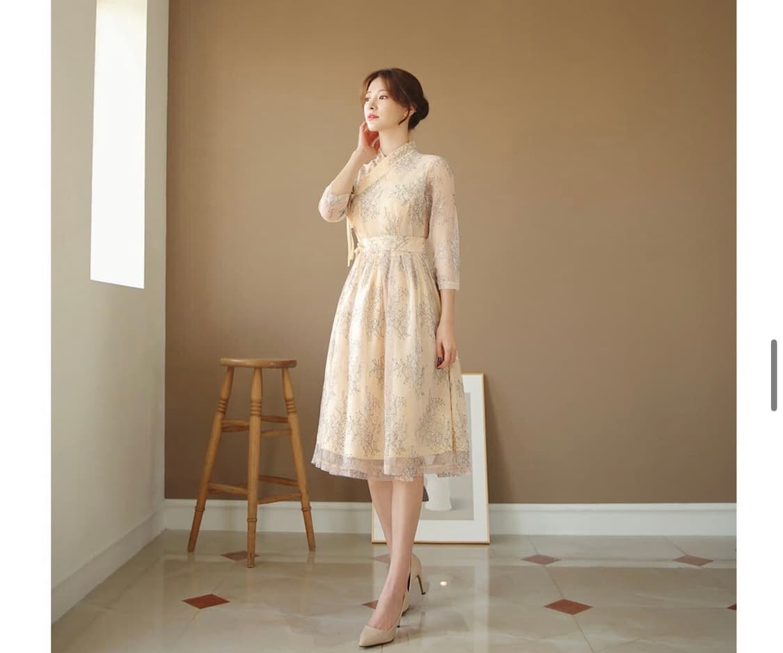 새상품 시크라인 철릭 원피스 상품이미지2