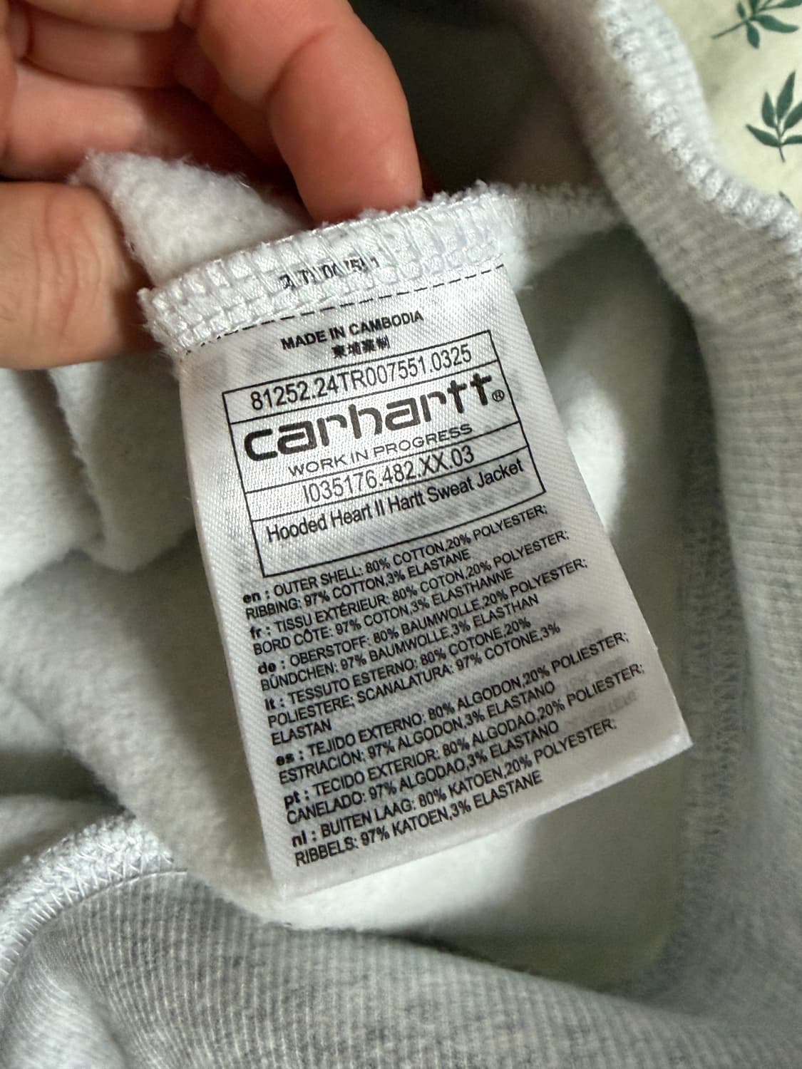 [M] 칼하트윕 칼하트WIP 하트2하트 후드집업  애쉬헤더 상품이미지3