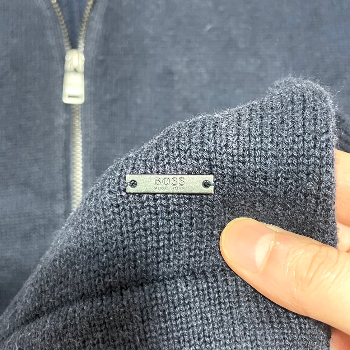 휴고보스 네이비 니트 집업 남성XXL 상품이미지6