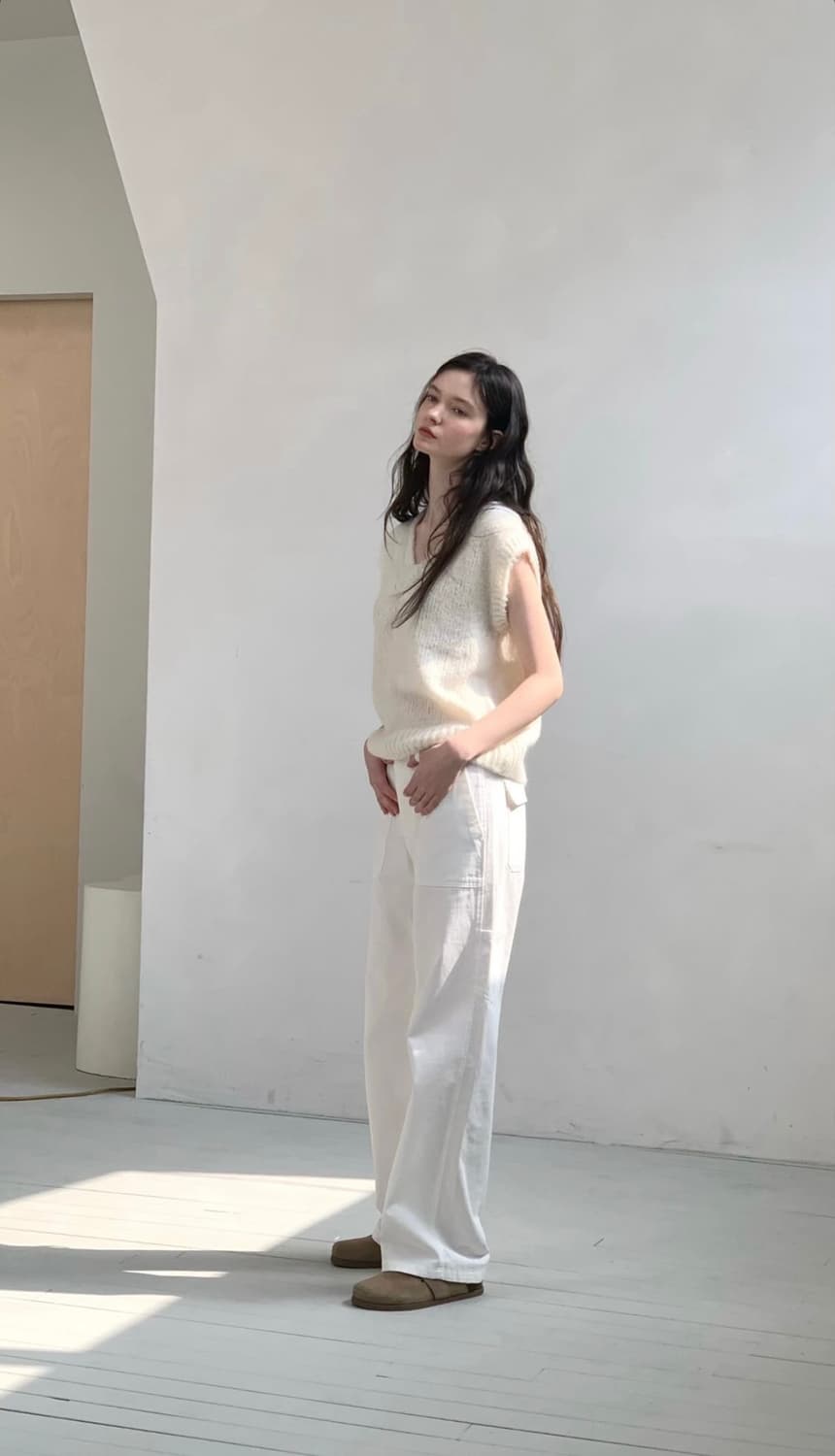 윤슬 알파카 베스트 아이보리 alpaca vest 상품이미지1