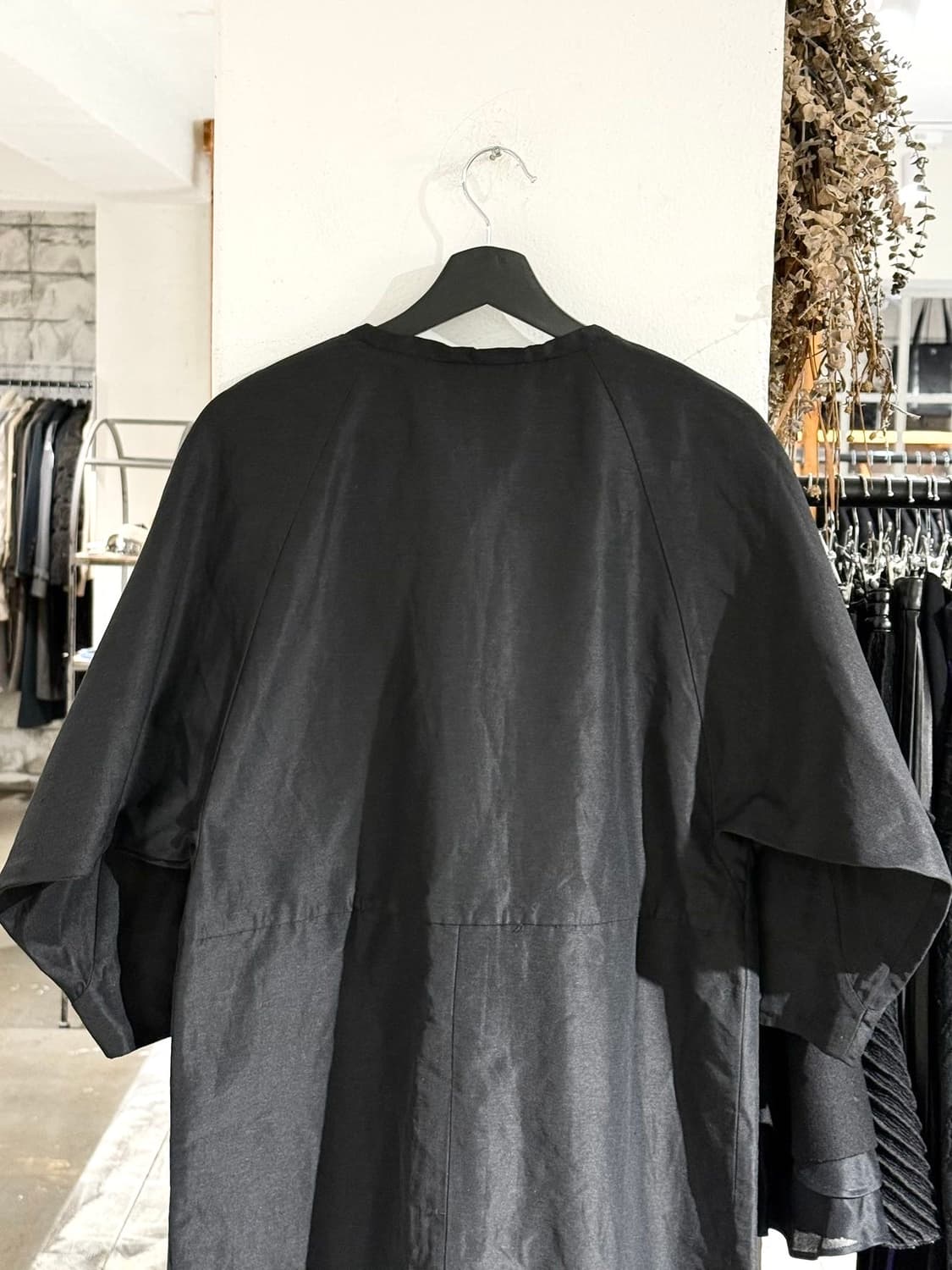 마르니 블랙 린넨 혼방 노카라 롱 자켓 상품이미지5