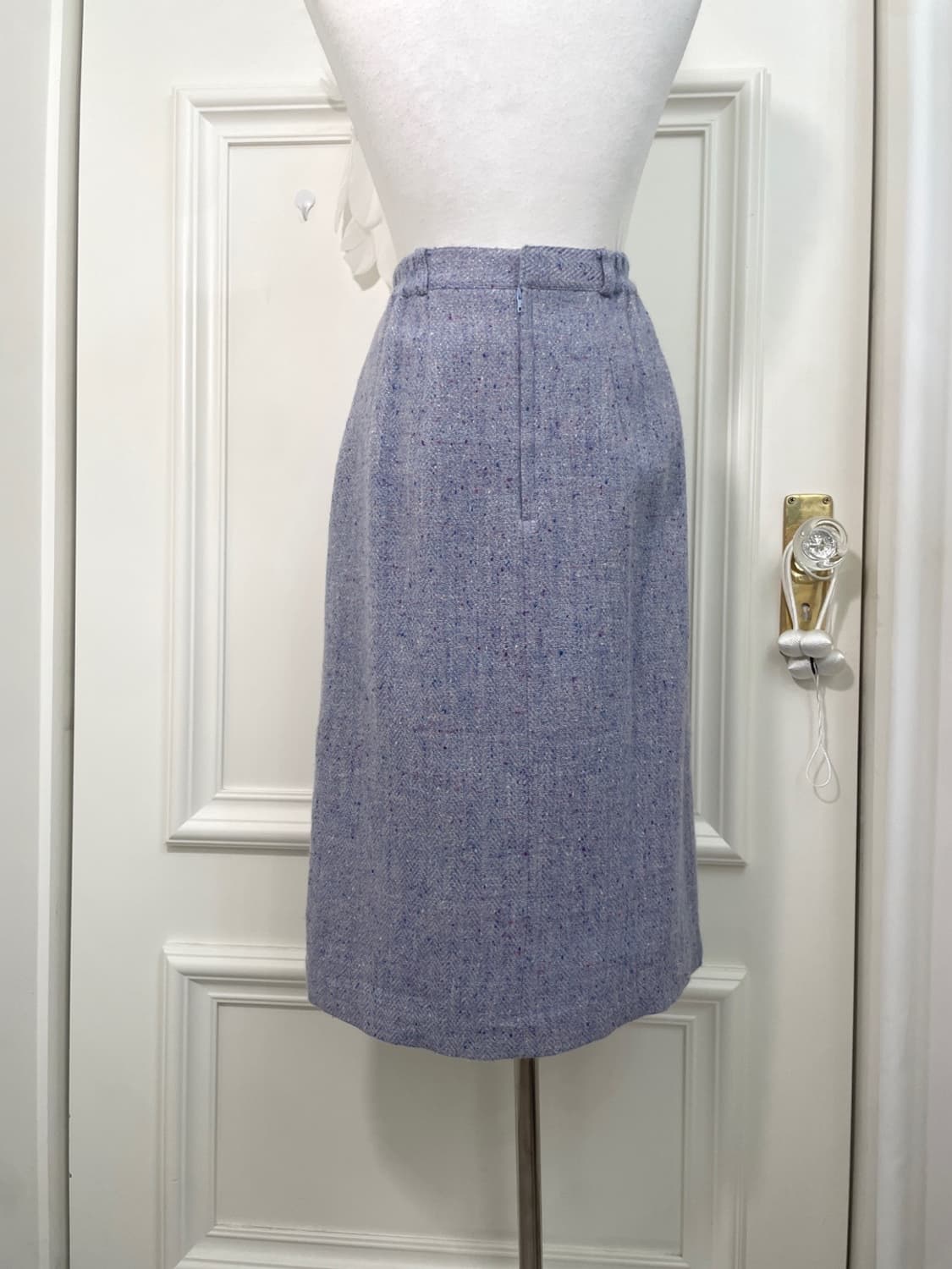 blueberry tweed wool pleats skirt 상품이미지3