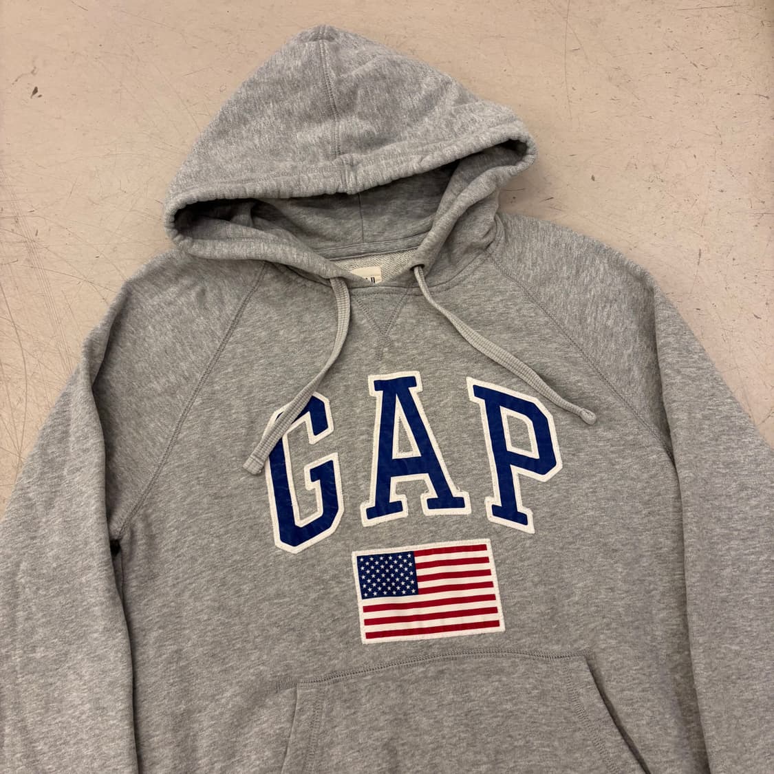 갭 성조기 빅로고 그레이 후드티 상품이미지2