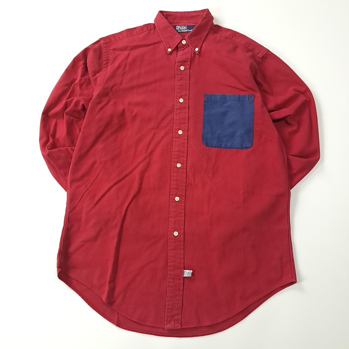 CK218 M 폴로 90s 레드와인 네이비 포켓 셔츠 남방 상품이미지1