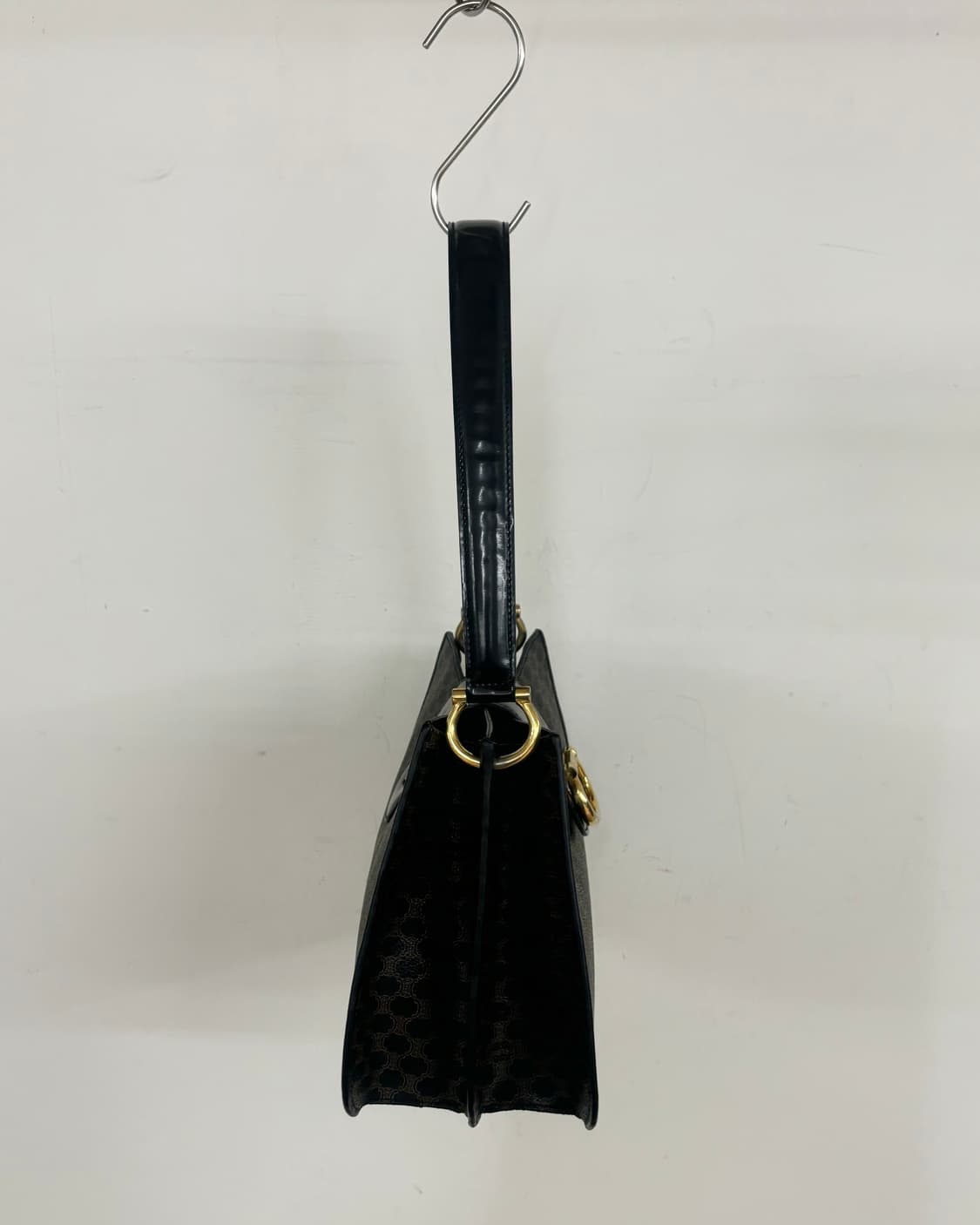 셀린느 빈티지 블랙 마카담 캔버스 가죽 숄더백 상품이미지5